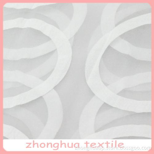 2014 Ployester Modern Snow White Burnout Organza Fabric